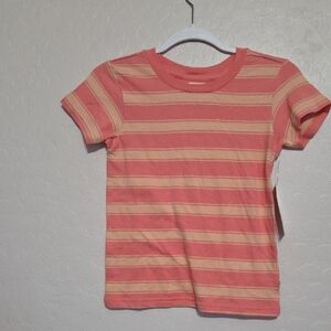 Hurley Coral & Peach Striped Short Sleeve Tee